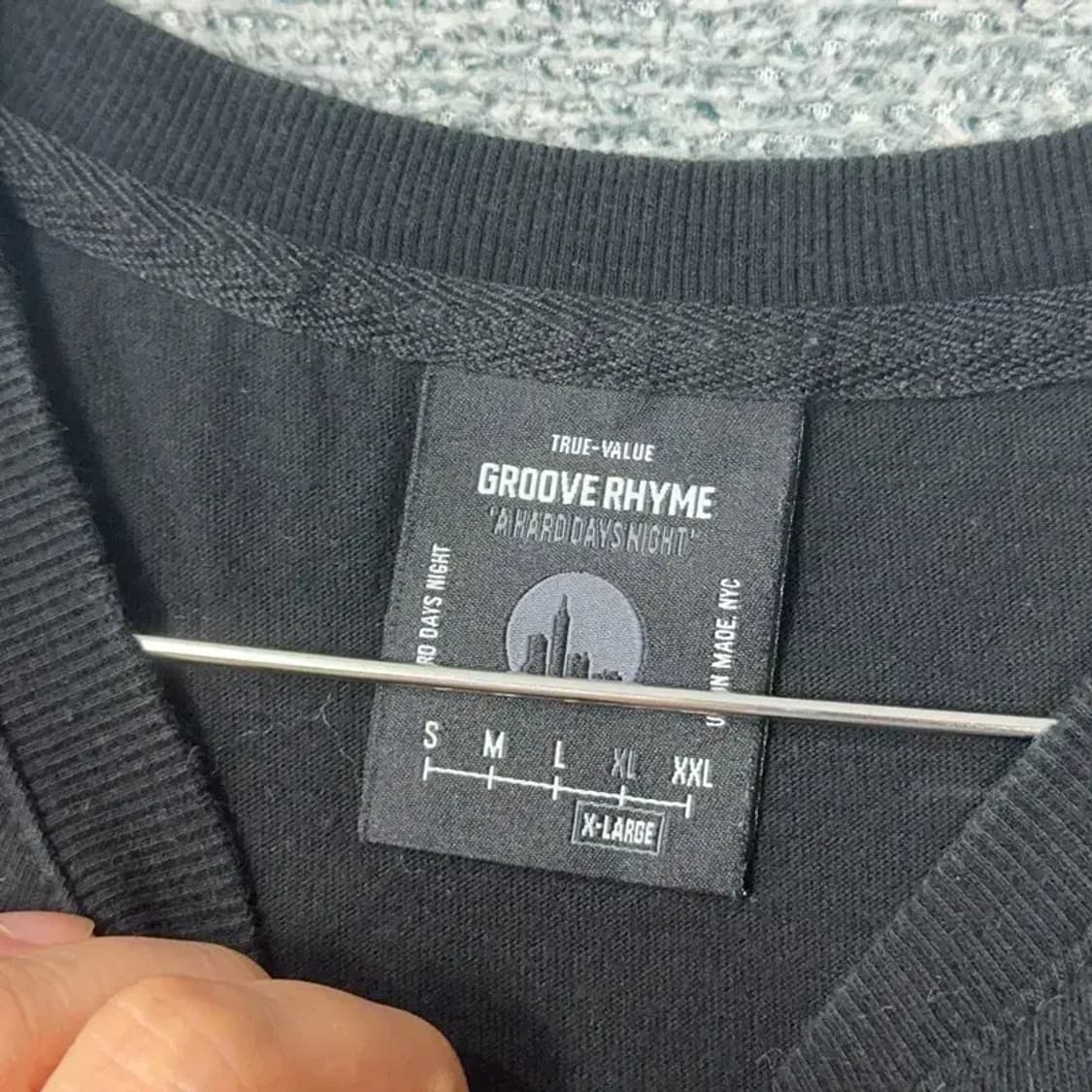 그루브라임 블랙 무지 반팔티 XL 상품이미지3