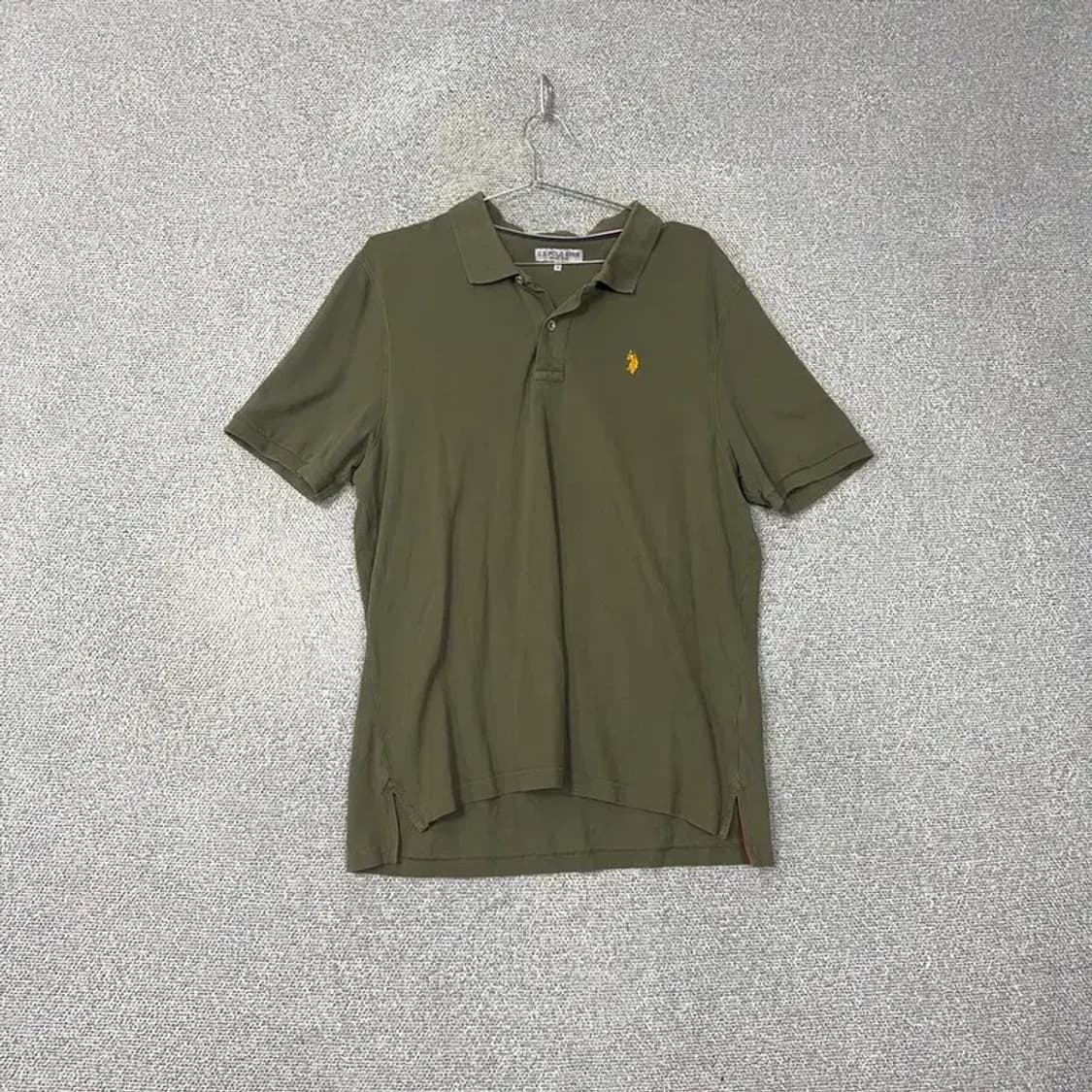 US 폴로 아쎈 빅사이즈 카키 반팔 카라티 3XL 상품이미지1