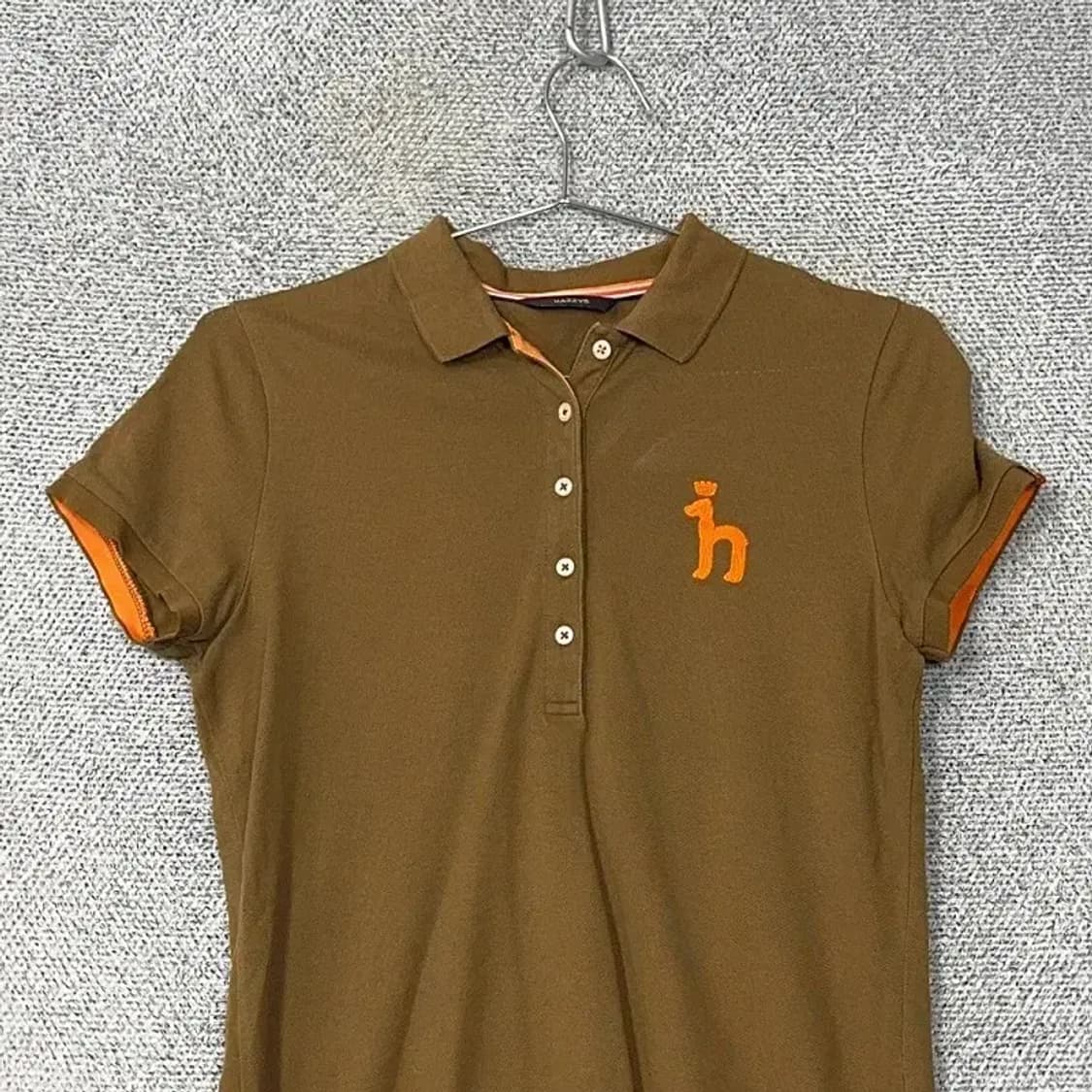 해지스 브라운 로고 반팔 카라티 90-165 상품이미지3