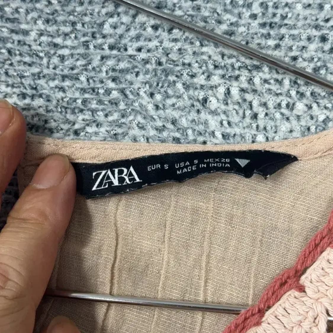 자라 보헤미안 빈티지 크롭 긴팔티 S 상품이미지3