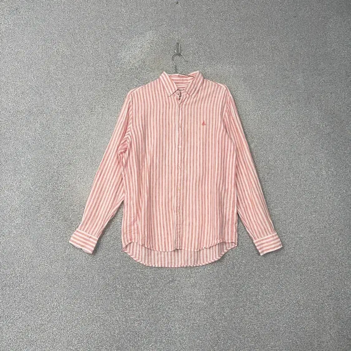 빈폴 스트라이프 코랄 린넨 셔츠 100 상품이미지1