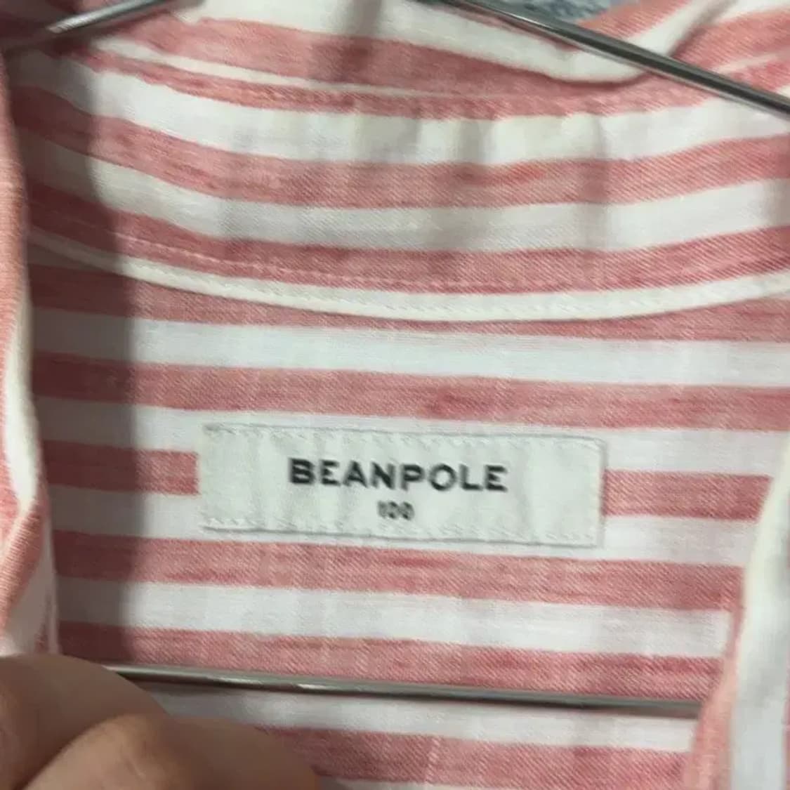 빈폴 스트라이프 코랄 린넨 셔츠 100 상품이미지3