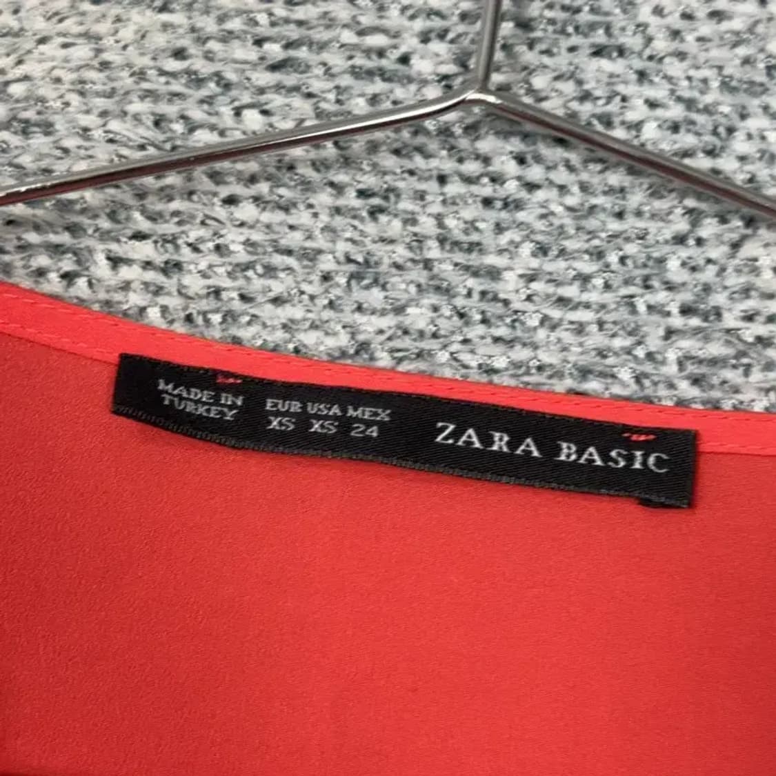 자라 레드 레이스 민소매 블라우스 XS 상품이미지5