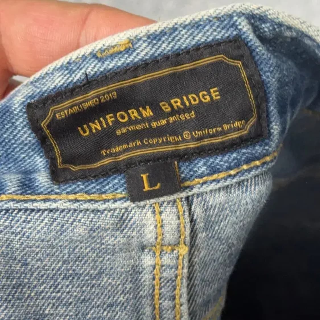 유니폼브릿지 워싱 데님 반바지 L 상품이미지3