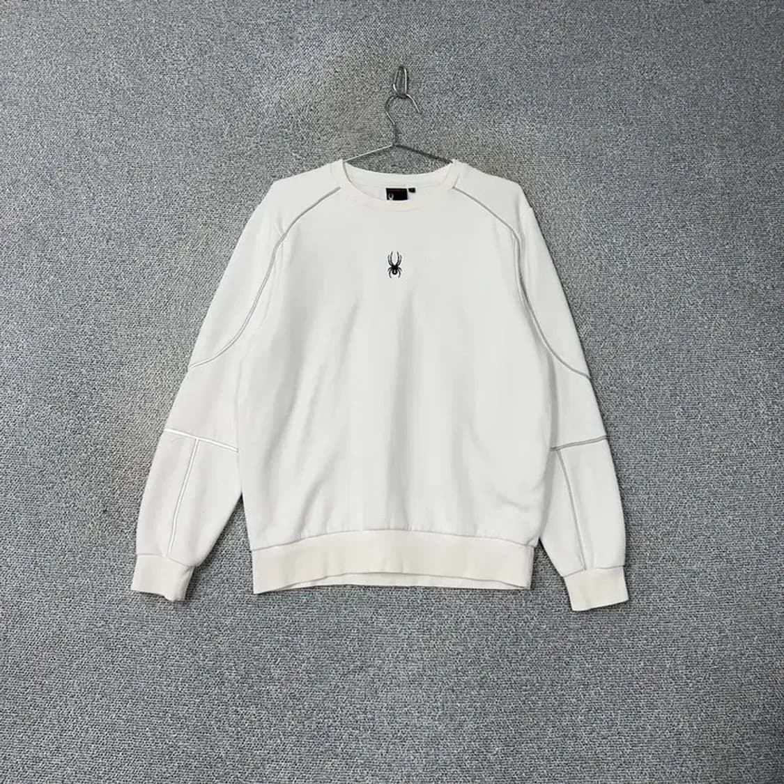 스파이더 센터로고 화이트 맨투맨 L 상품이미지1