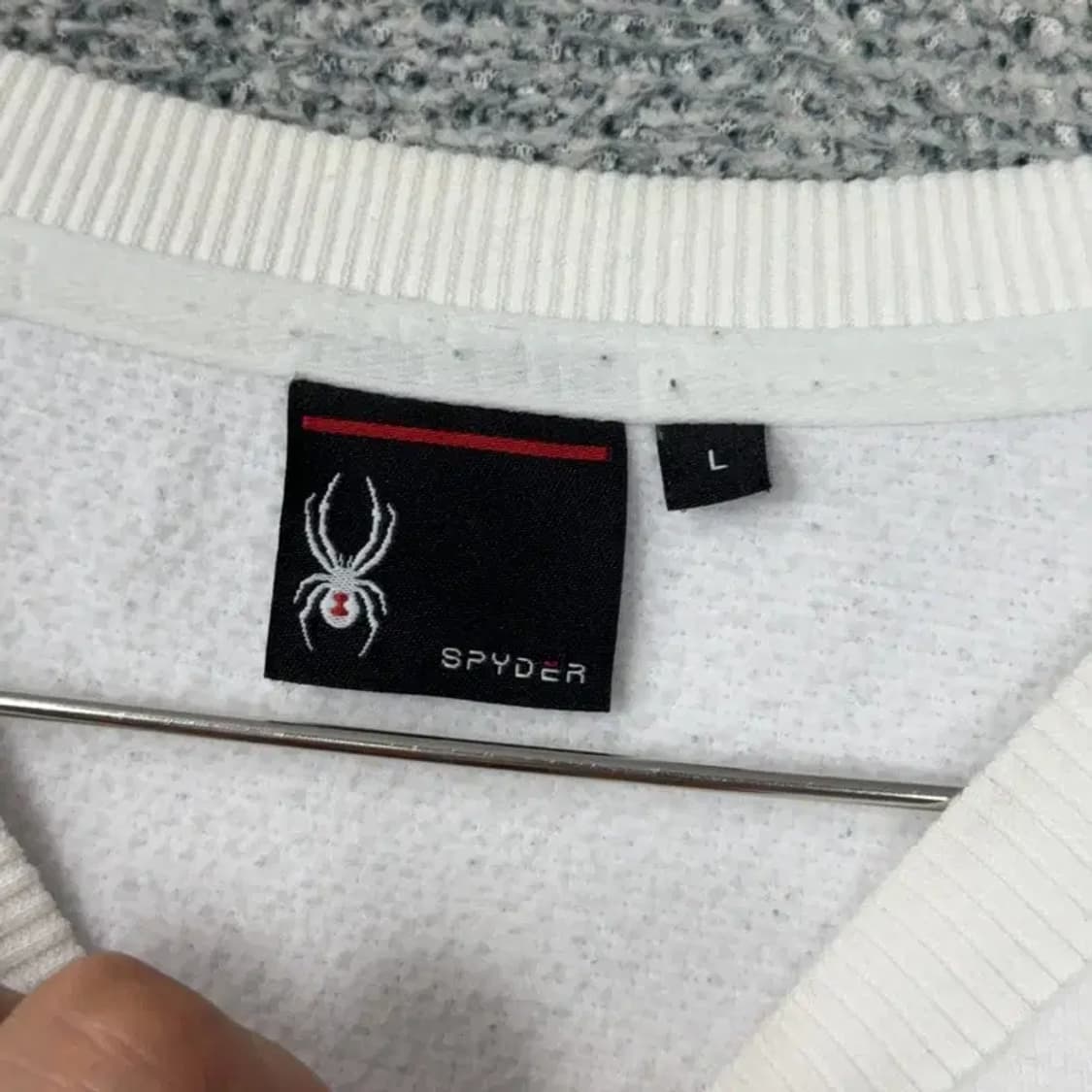 스파이더 센터로고 화이트 맨투맨 L 상품이미지2