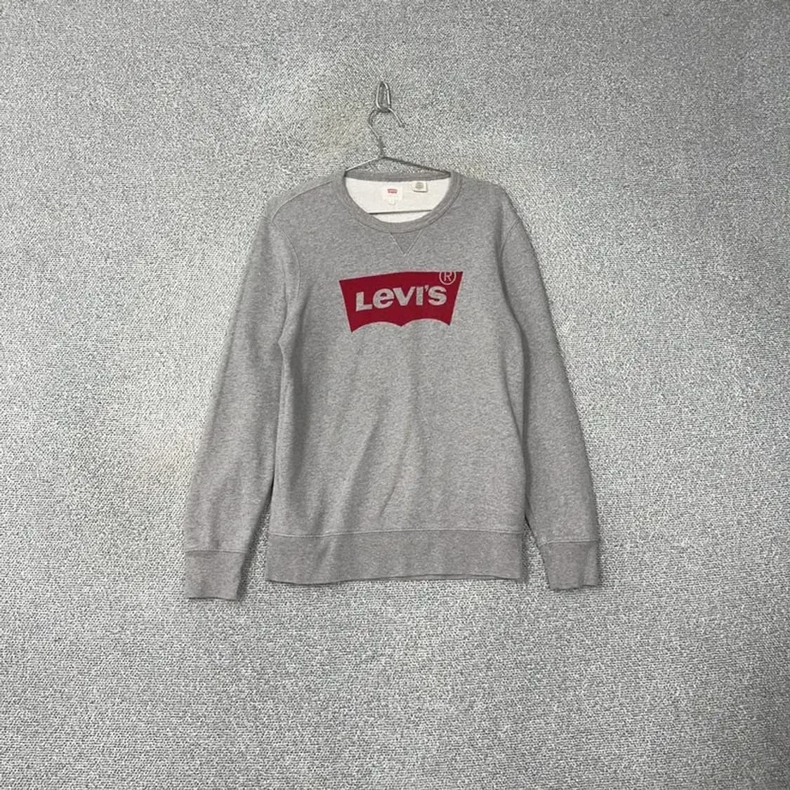 리바이스 박스프린팅 그레이 맨투맨 S 상품이미지1