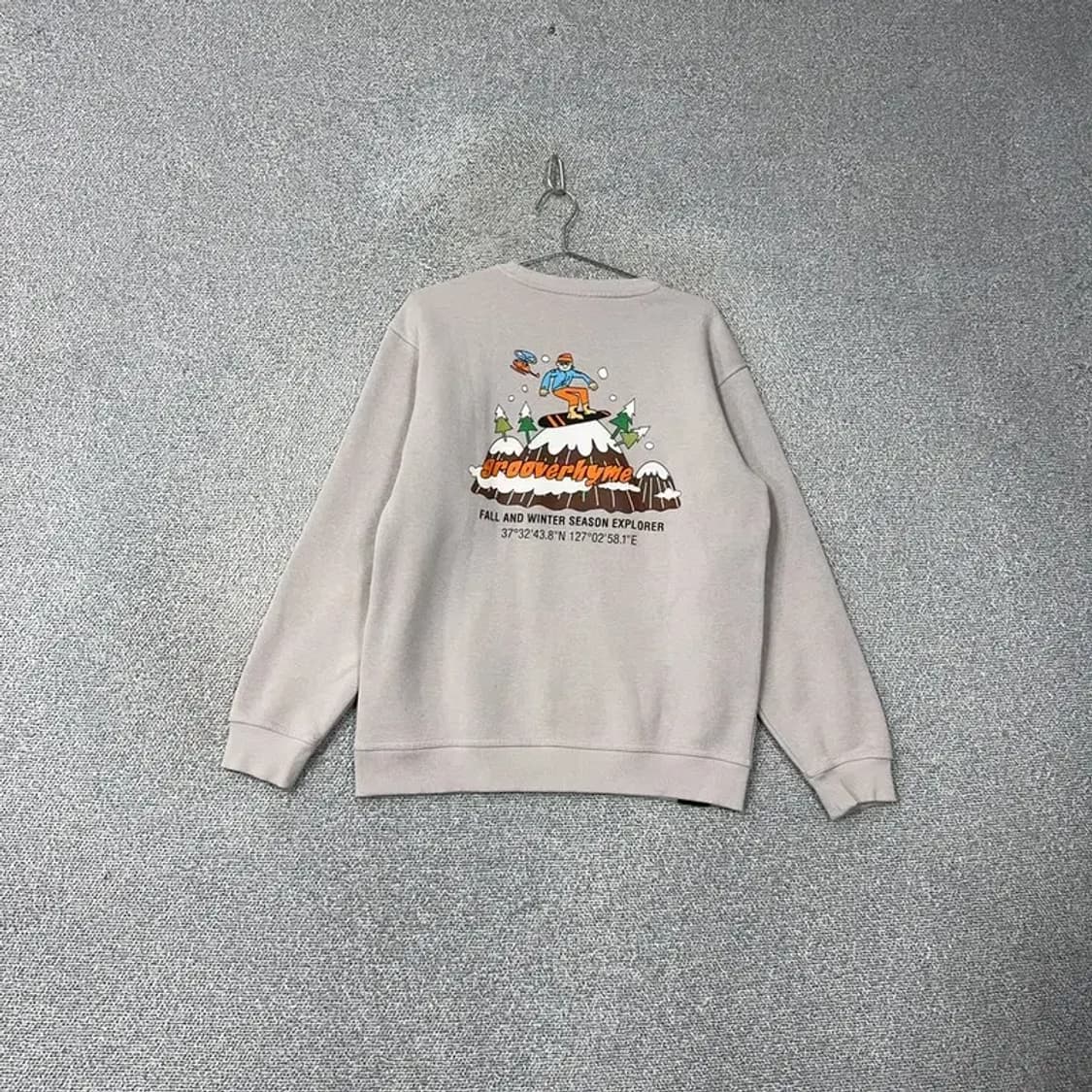 그루브라임 백프린팅 캐주얼 맨투맨 M 상품이미지1