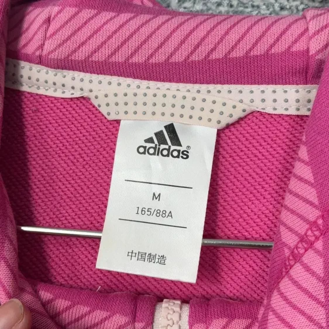 아디다스 핑크 사이드 빅로고 후드집업 M 상품이미지3