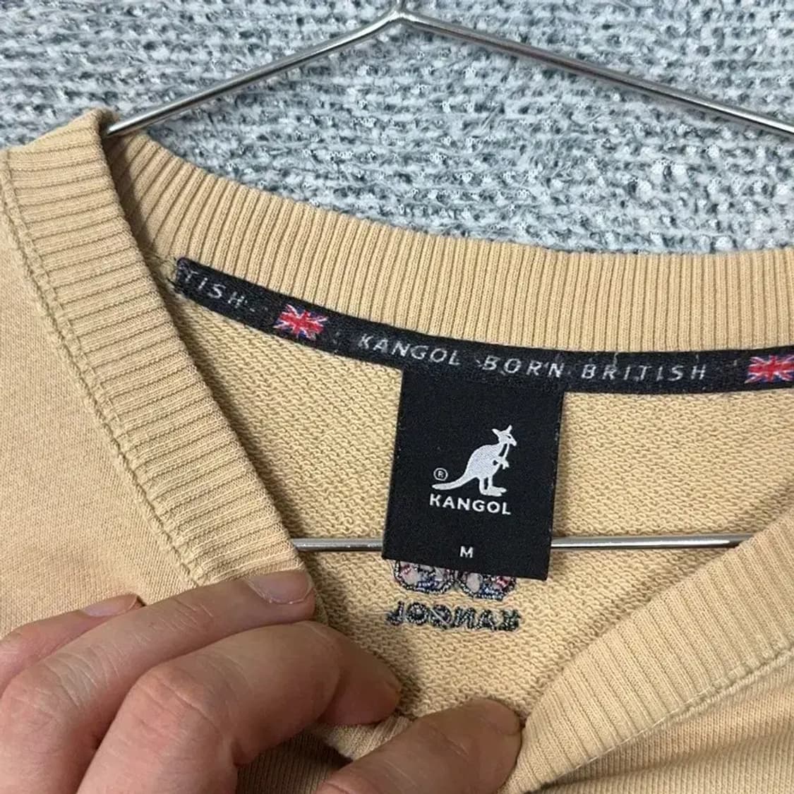 캉골 로고 베이지 맨투맨 M 상품이미지3