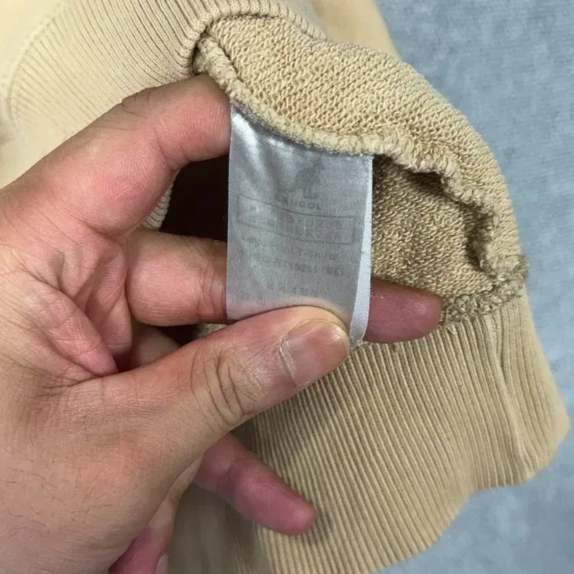 캉골 로고 베이지 맨투맨 M 상품이미지4