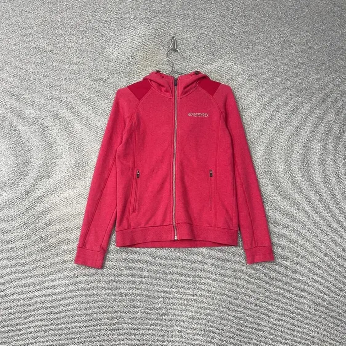 디스커버리 핑크 로고 여성 후드집업 90 상품이미지1