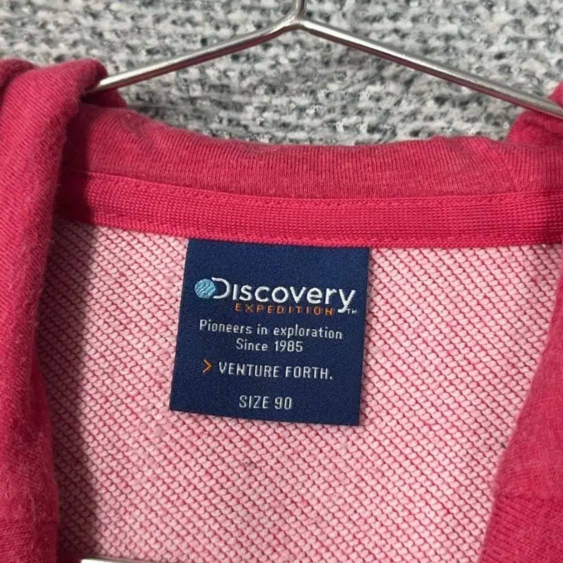 디스커버리 핑크 로고 여성 후드집업 90 상품이미지3