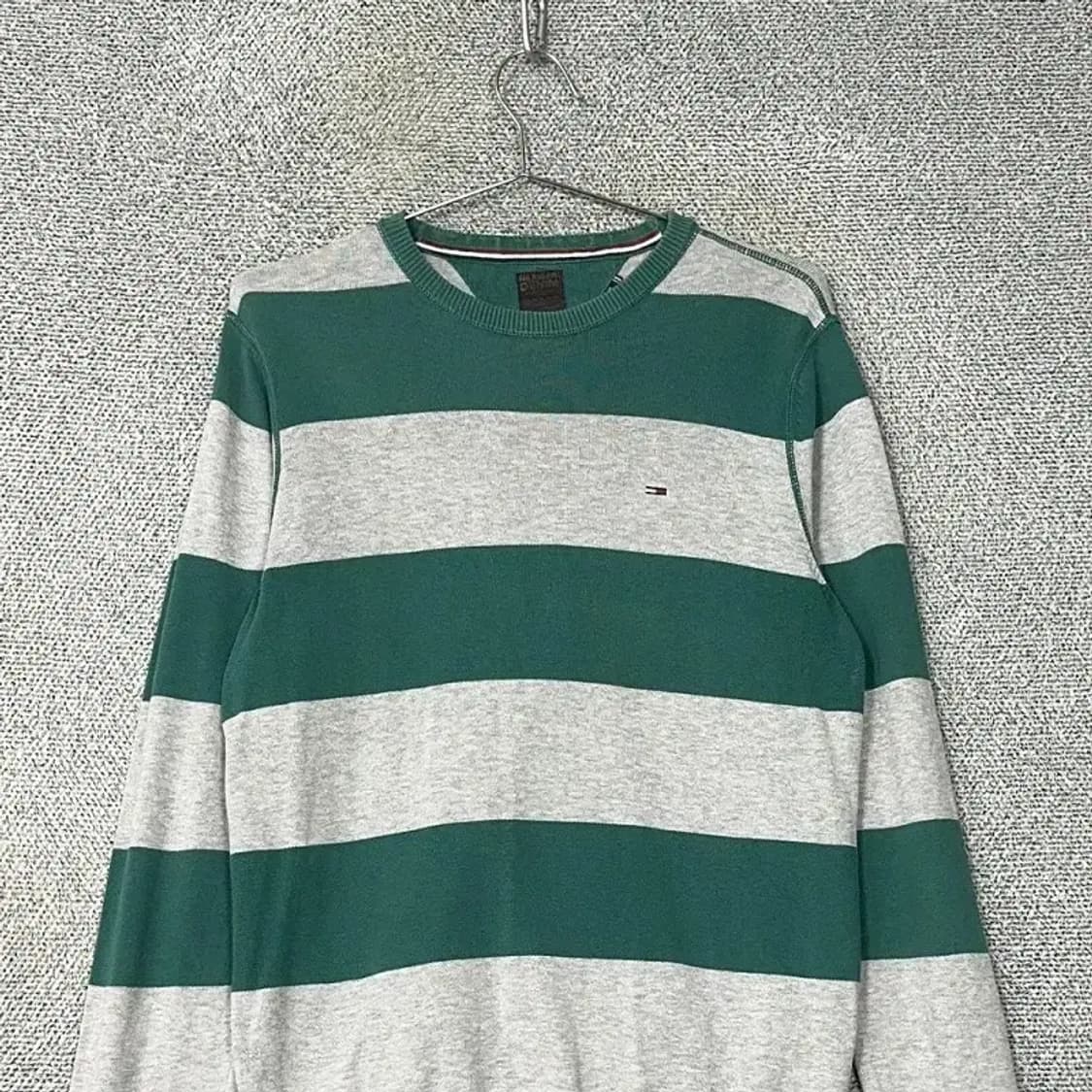 타미힐피거 로고 스트라이프 캐주얼 니트 맨투맨 M 상품이미지2
