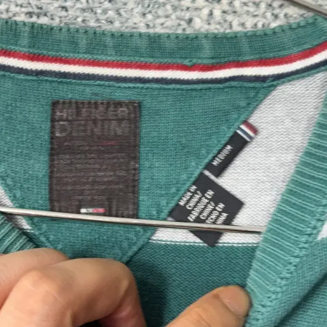 타미힐피거 로고 스트라이프 캐주얼 니트 맨투맨 M 상품이미지5