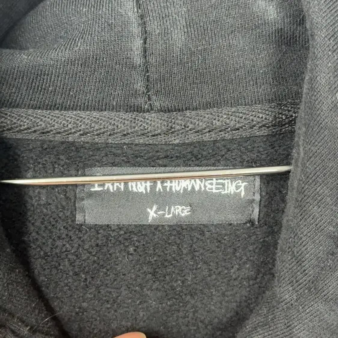 아임 낫 휴먼 비잉 레터링 로고 오버핏 후드티 XL 상품이미지3