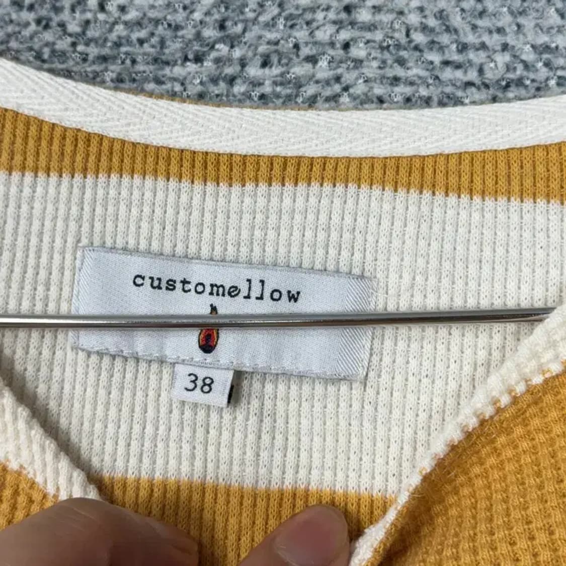 커스텀멜로우 스트라이프 옐로우 긴팔티 100 상품이미지3