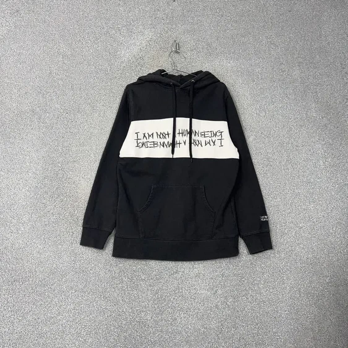 아임 낫 어 휴먼비잉 스펠로고 오버핏 후드티 M 상품이미지1