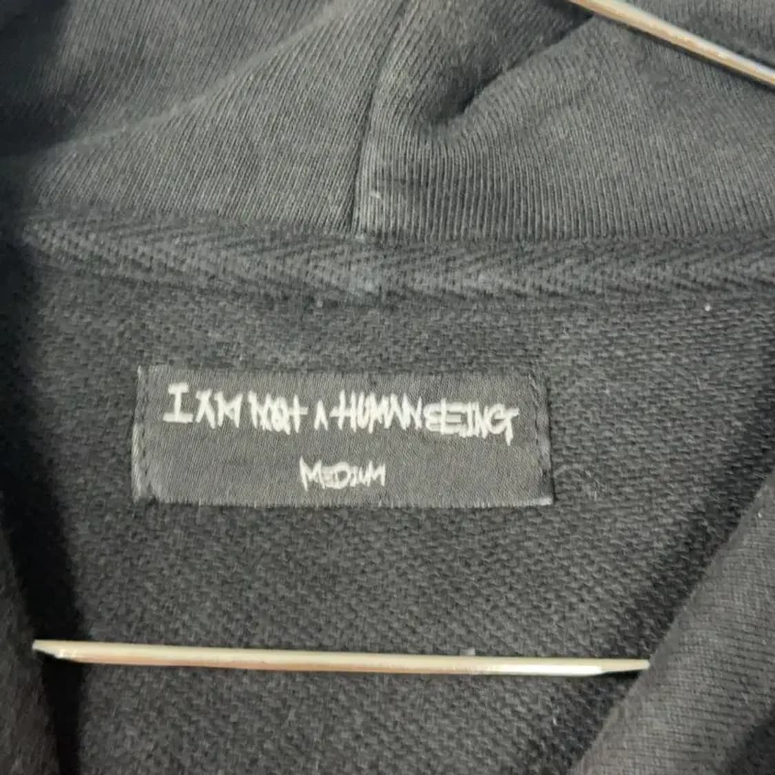 아임 낫 어 휴먼비잉 스펠로고 오버핏 후드티 M 상품이미지3