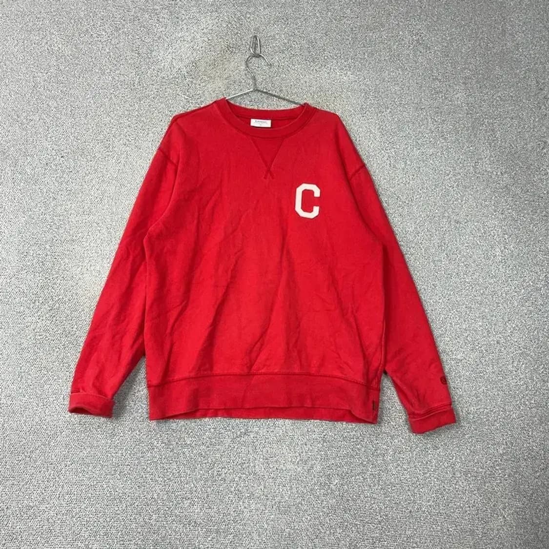 커버낫 로고 레드 오버핏 맨투맨 XL 상품이미지1