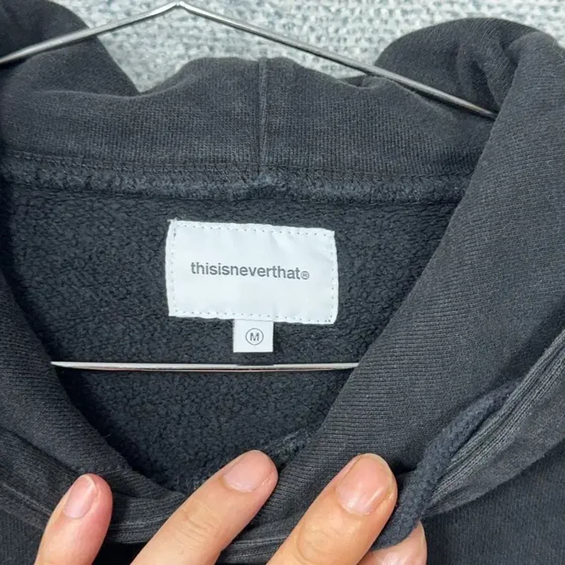 디스이즈네버댓 스펠로고 블랙 오버핏 후드티 M 상품이미지3