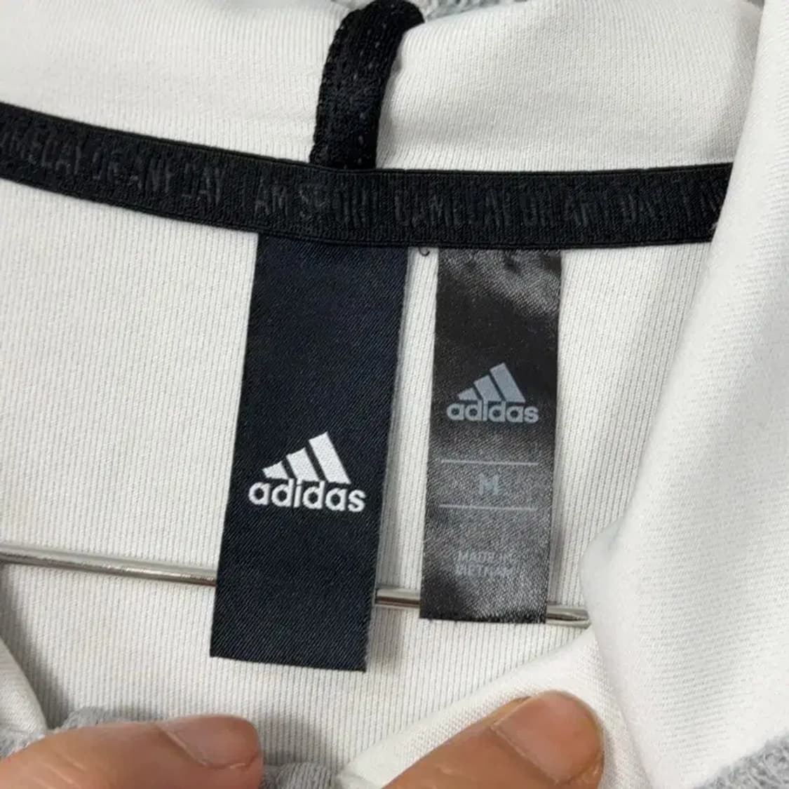 아디다스 박스로고 그레이 기능성 후드집업 M 상품이미지3