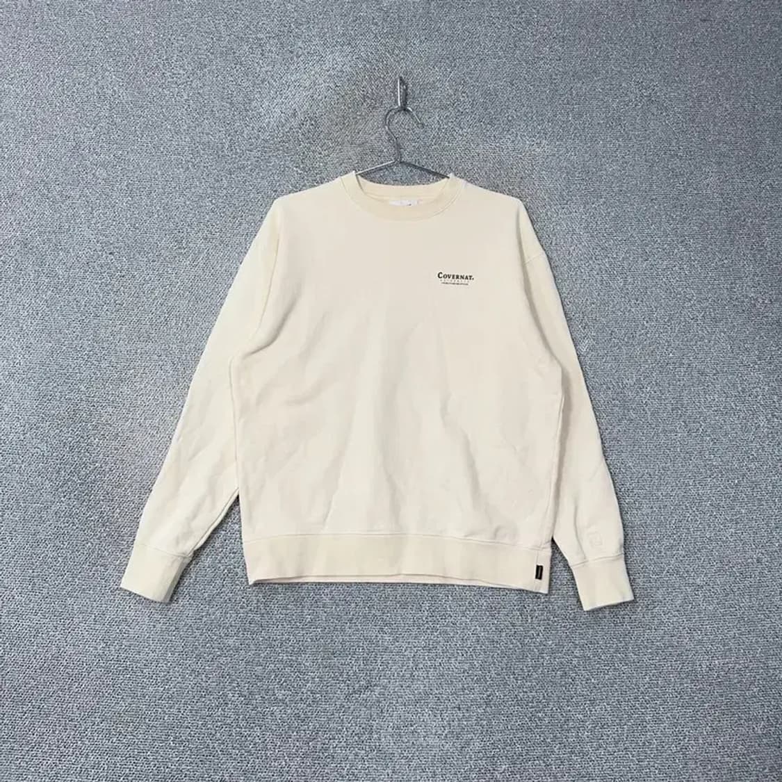 커버낫 로고 크림 오버핏 맨투맨 S 상품이미지1