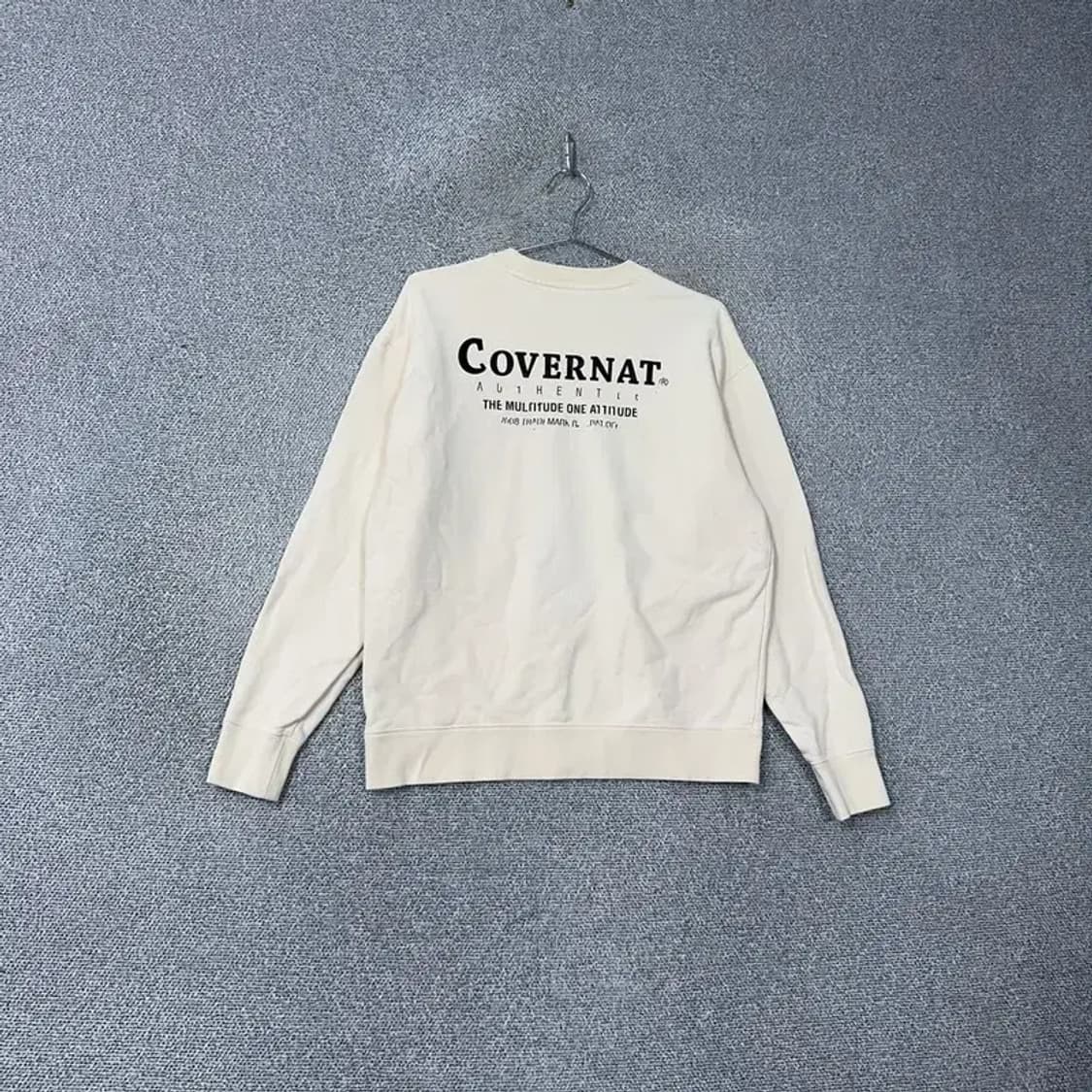 커버낫 로고 크림 오버핏 맨투맨 S 상품이미지2