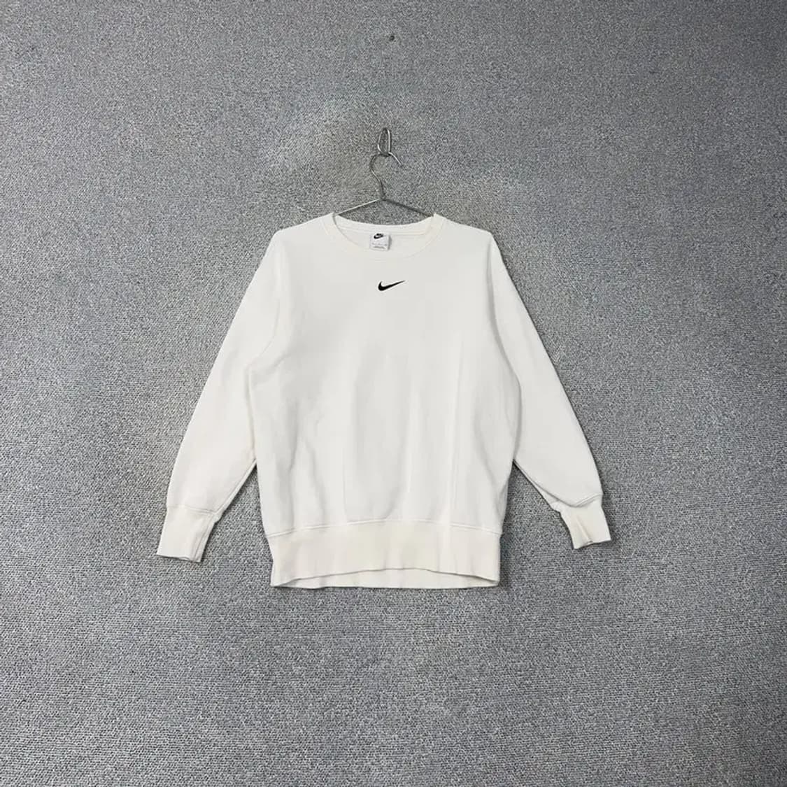 나이키 센터로고 화이트 맨투맨 S 상품이미지1