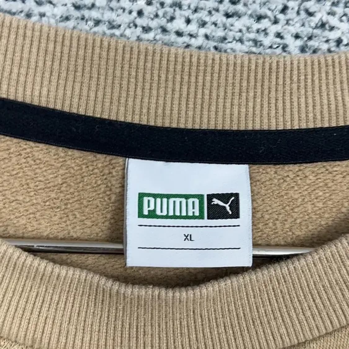 푸마 베이지 로고 오버핏 맨투맨 XL 상품이미지3