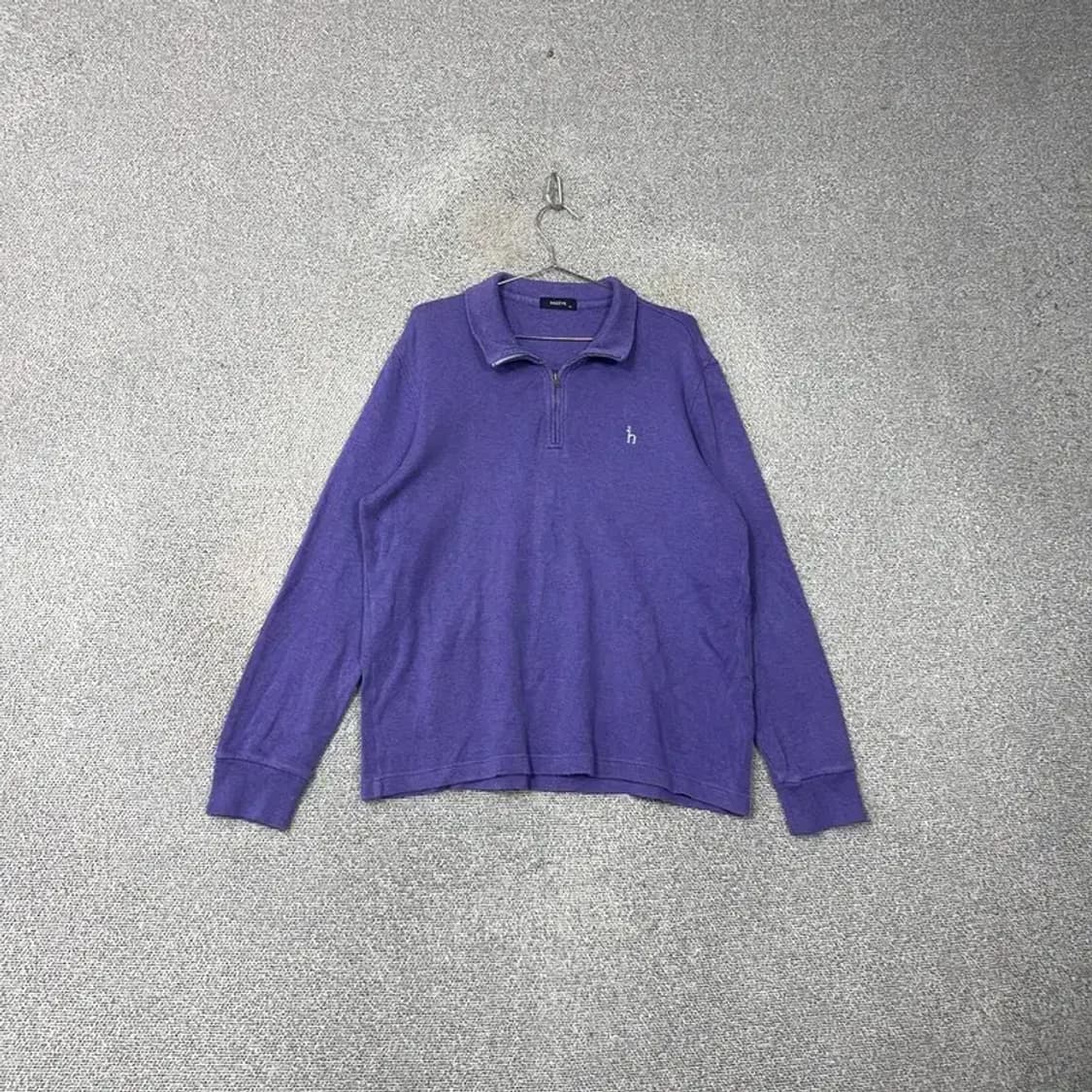 해지스 퍼플 캐주얼 반집업 니트 110 상품이미지1