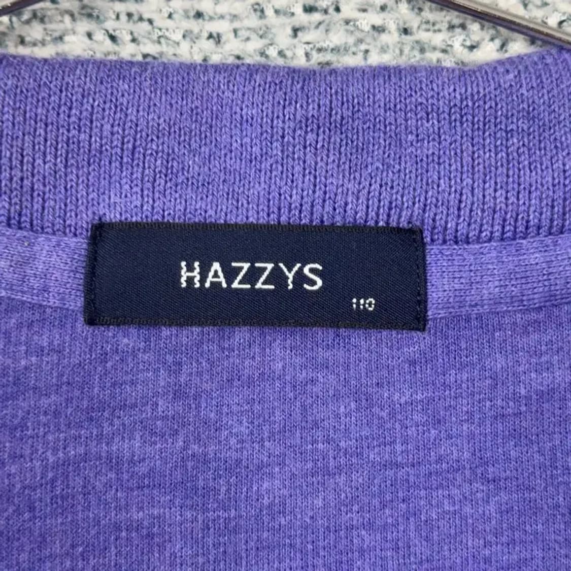 해지스 퍼플 캐주얼 반집업 니트 110 상품이미지3