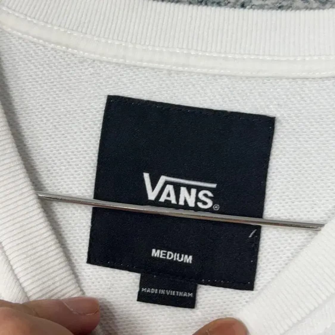 반스 프린팅 화이트 맨투맨 M 상품이미지3