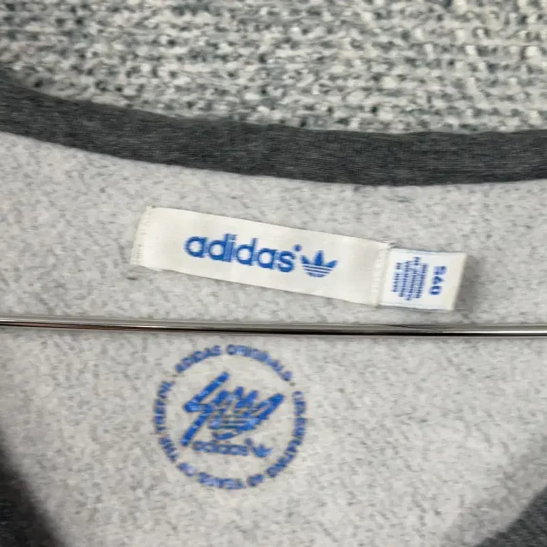 아디다스 그레이 빅로고 빈티지 후드티 S 상품이미지3