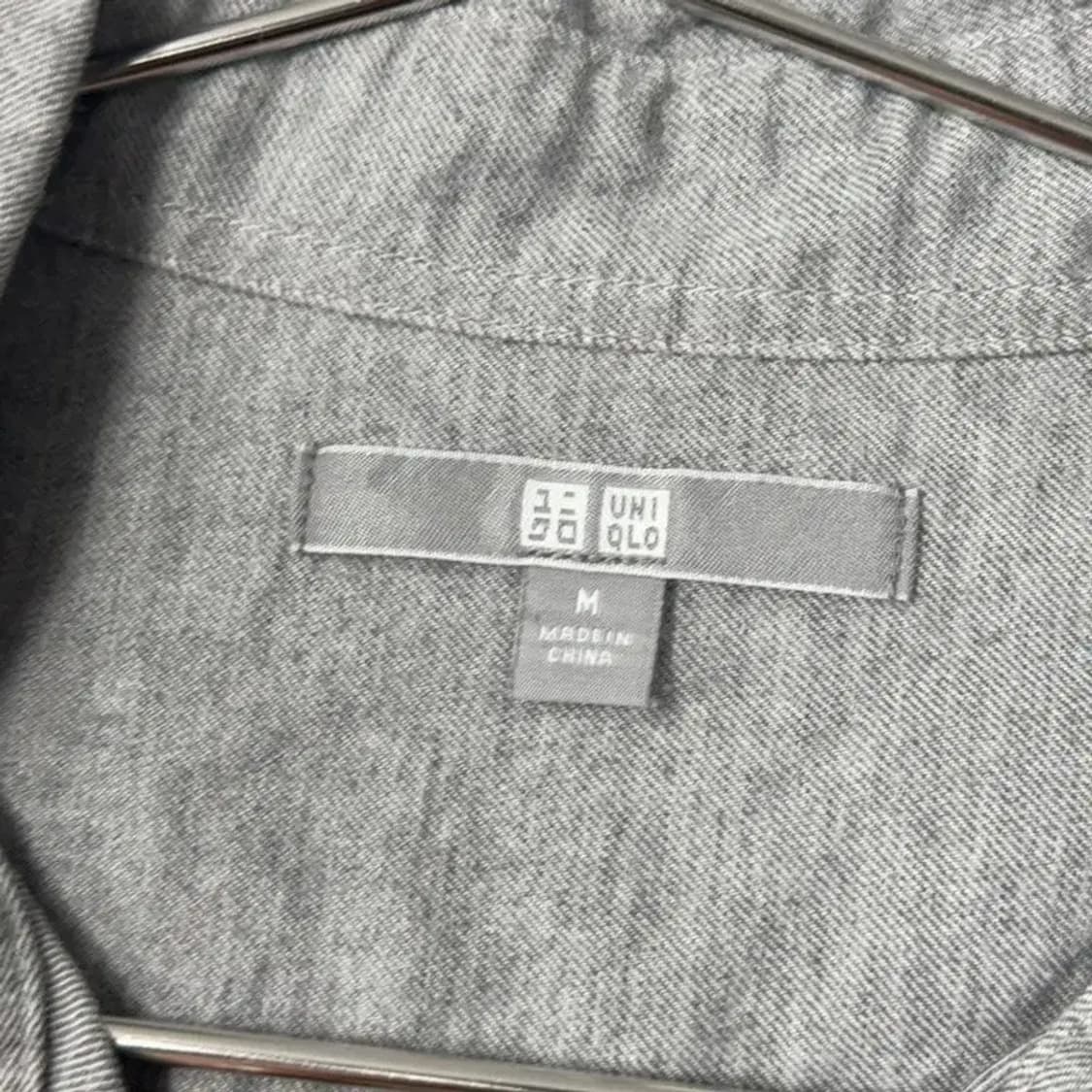유니클로 라이트 그레이 린넨 셔츠 M 상품이미지3