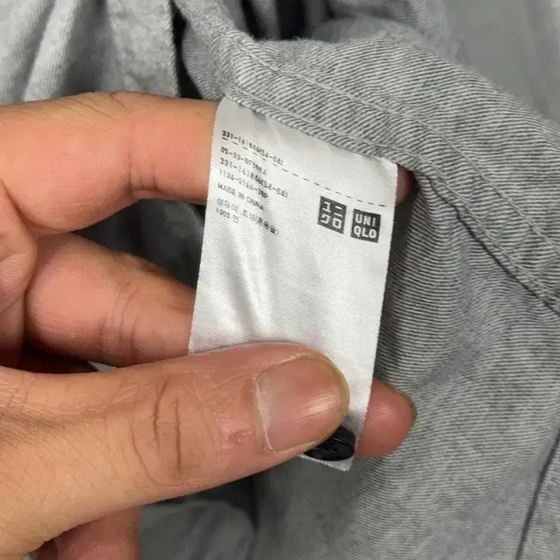 유니클로 라이트 그레이 린넨 셔츠 M 상품이미지4