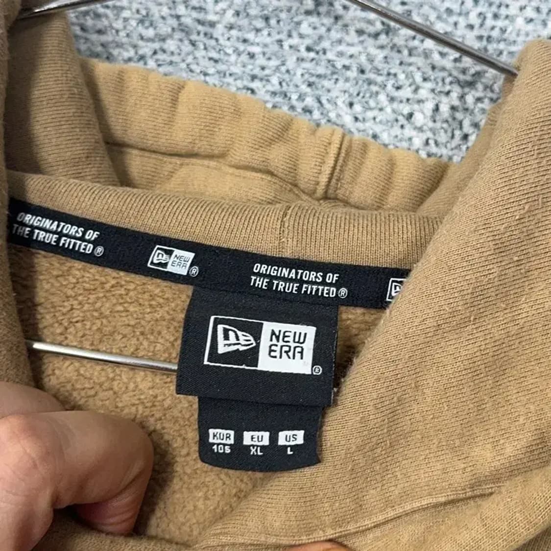 뉴에라 베이지 백프린팅 오버핏 후드티 XL 상품이미지3