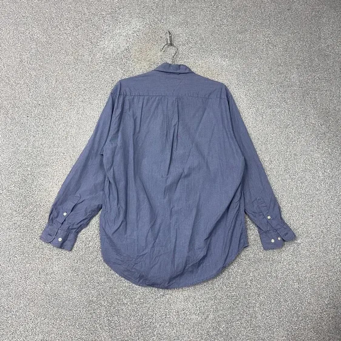 타미힐피거 자수 네이비 오버핏 코튼 셔츠 S 상품이미지2