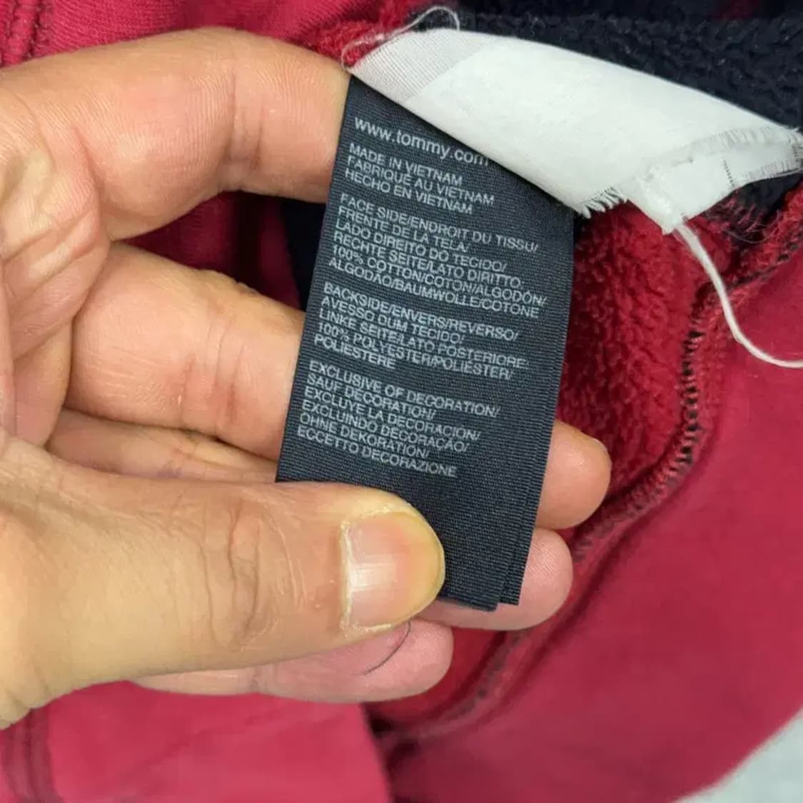 타미힐피거 레드 후드티 M 상품이미지4