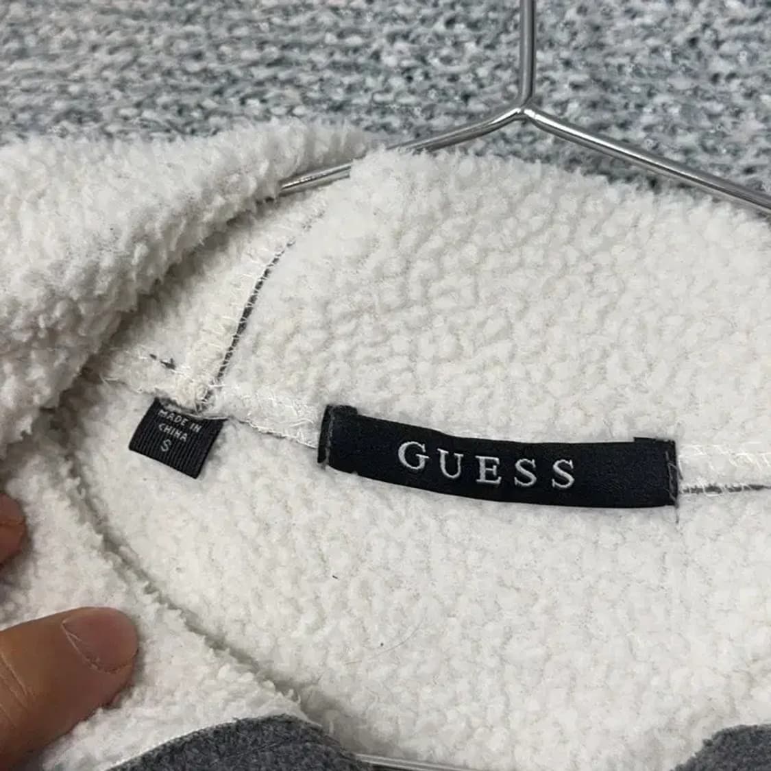 게스 캐주얼 보아털 그레이 양털 후드집업 S 상품이미지3