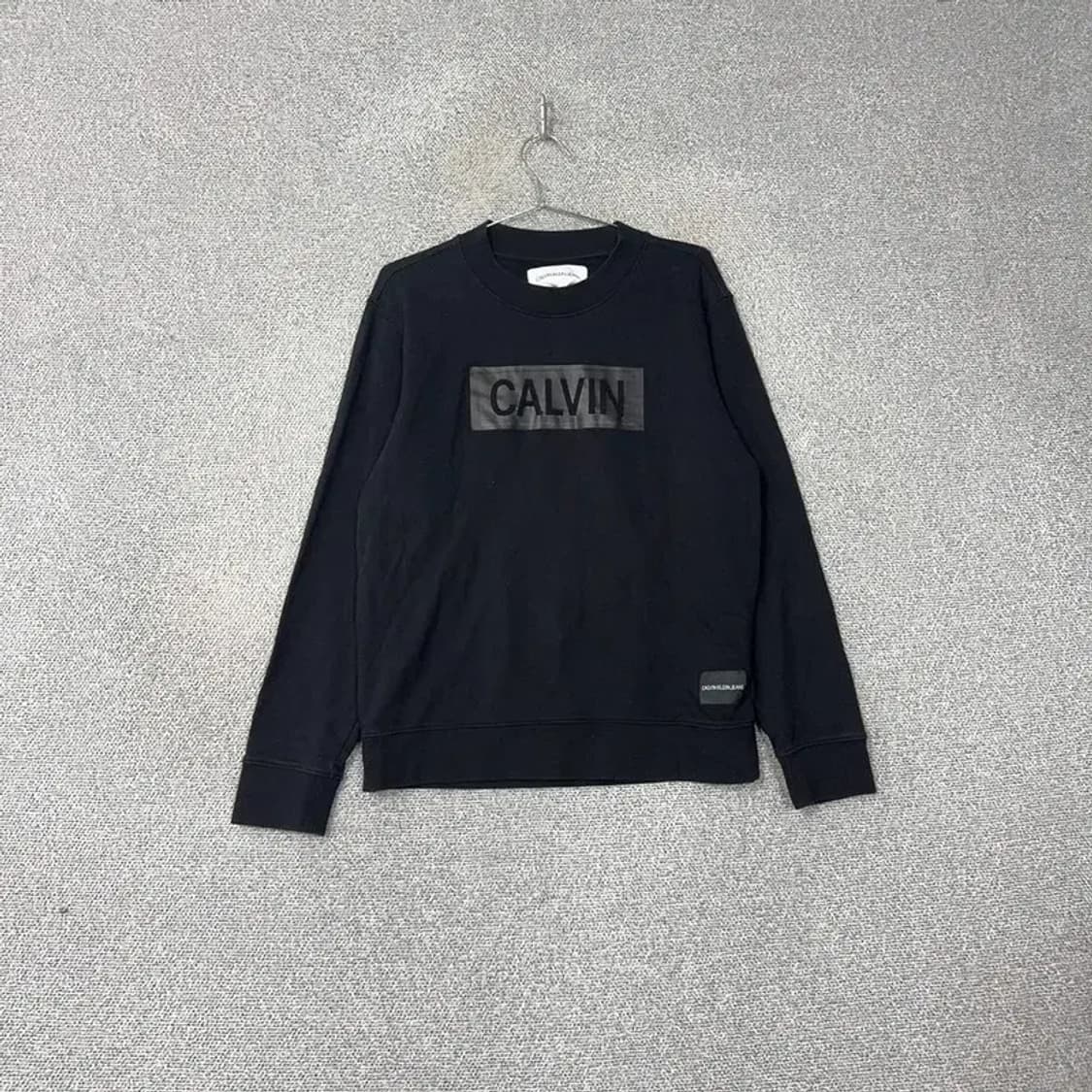 캘빈클라인 박스 프린팅 블랙 맨투맨 L 상품이미지1