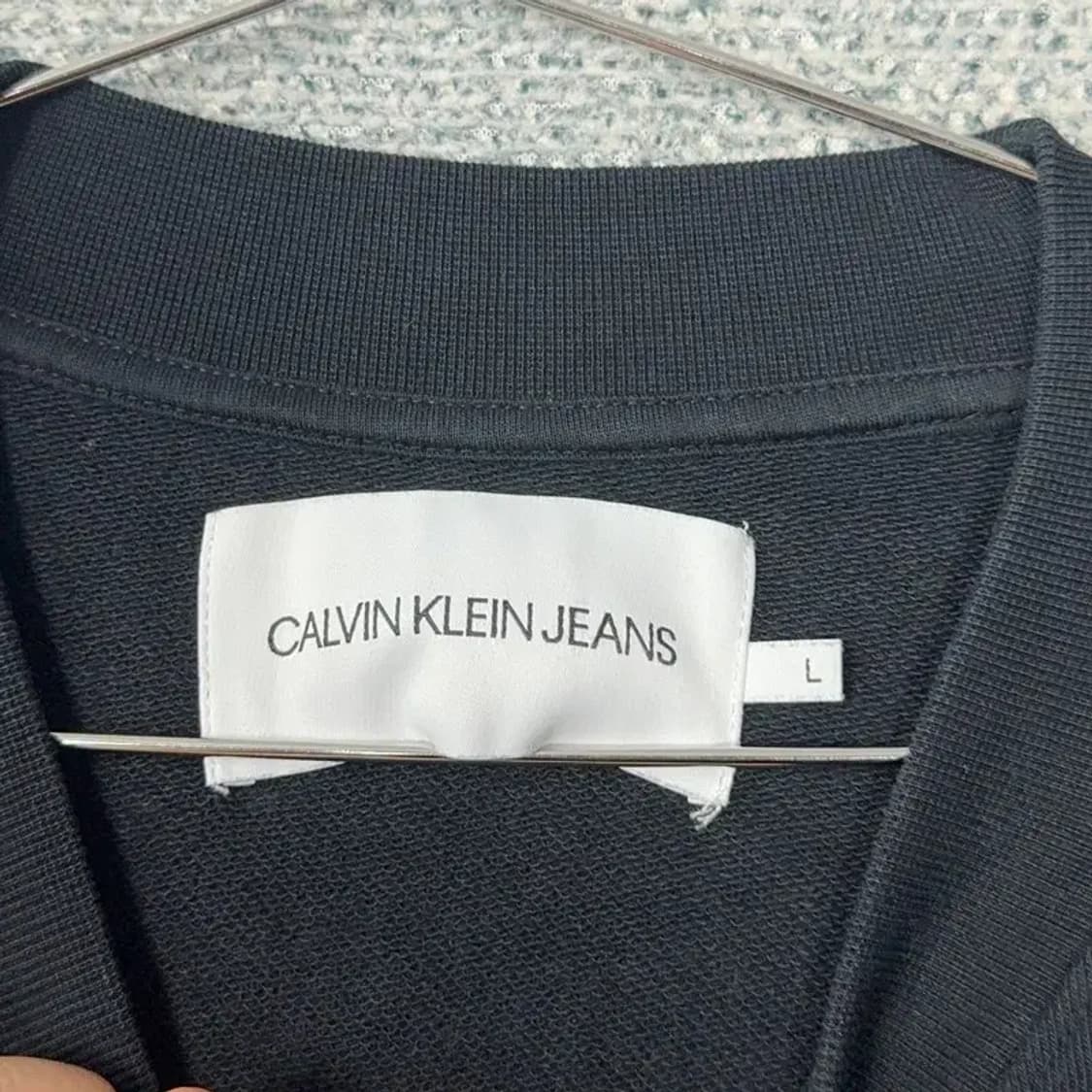 캘빈클라인 박스 프린팅 블랙 맨투맨 L 상품이미지3