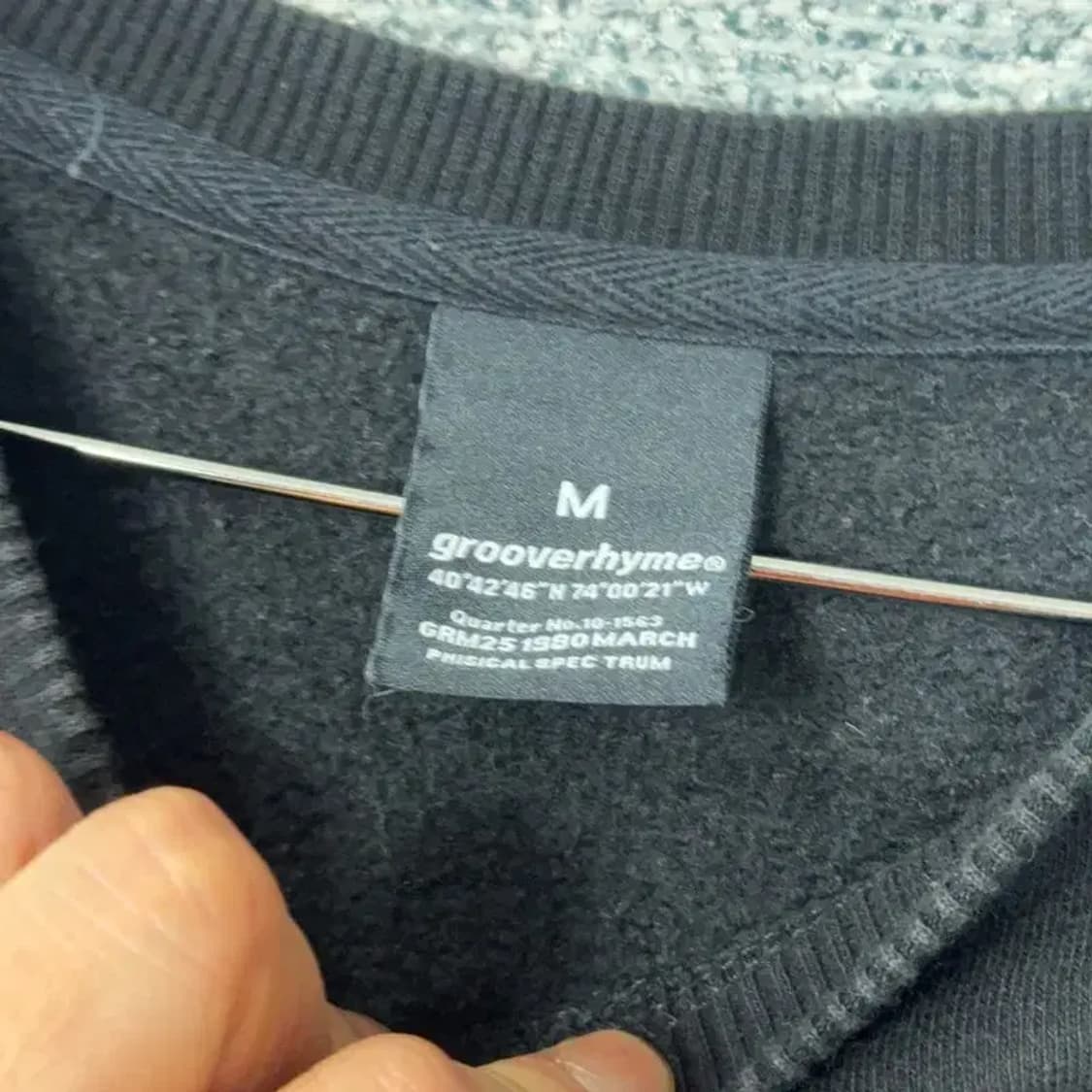 그루브라임 백로고 프린팅 블랙 맨투맨 M 상품이미지3