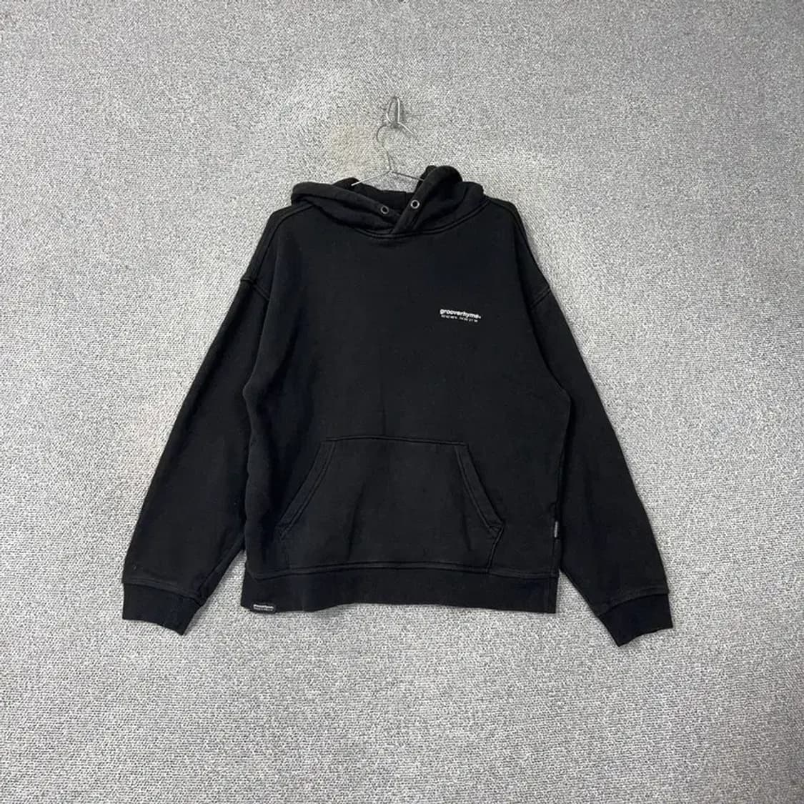 그루브라임 백로고 기모 블랙 후드티 M 상품이미지1