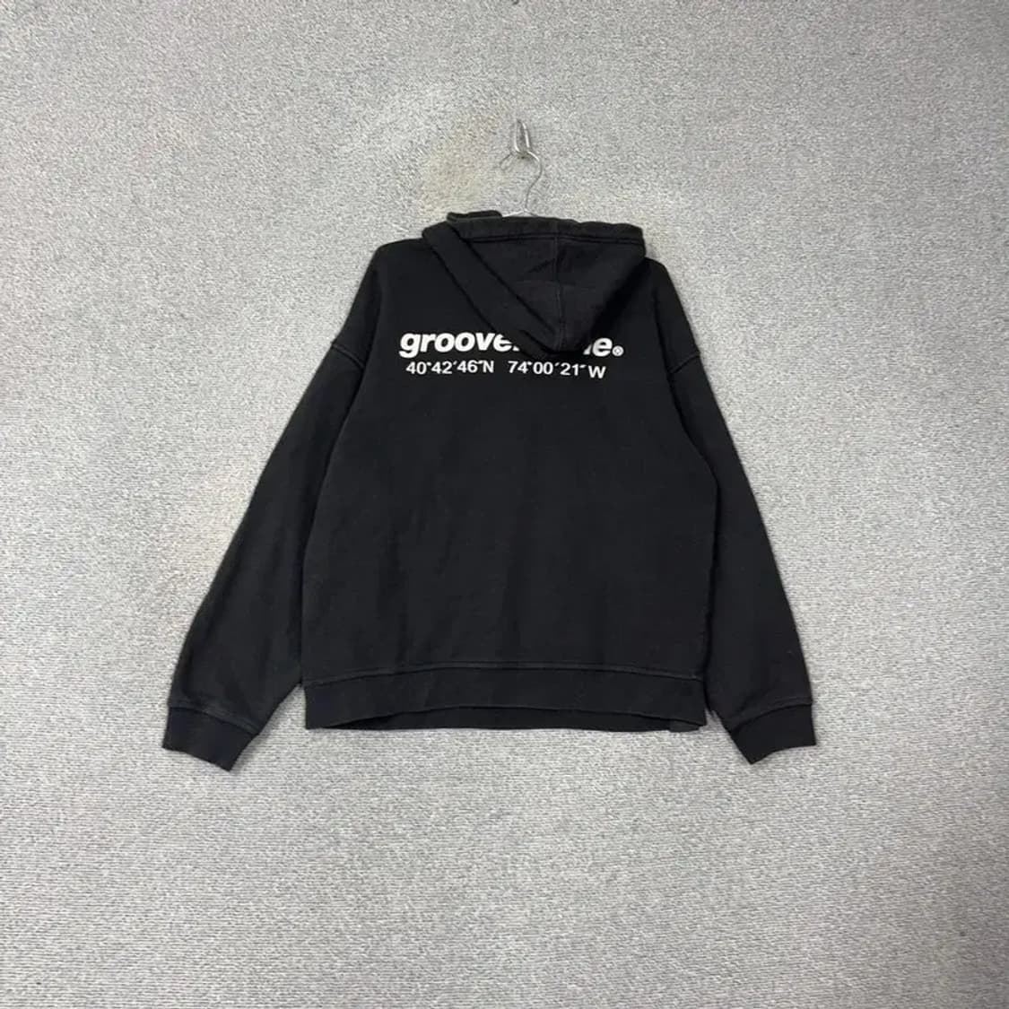 그루브라임 백로고 기모 블랙 후드티 M 상품이미지2