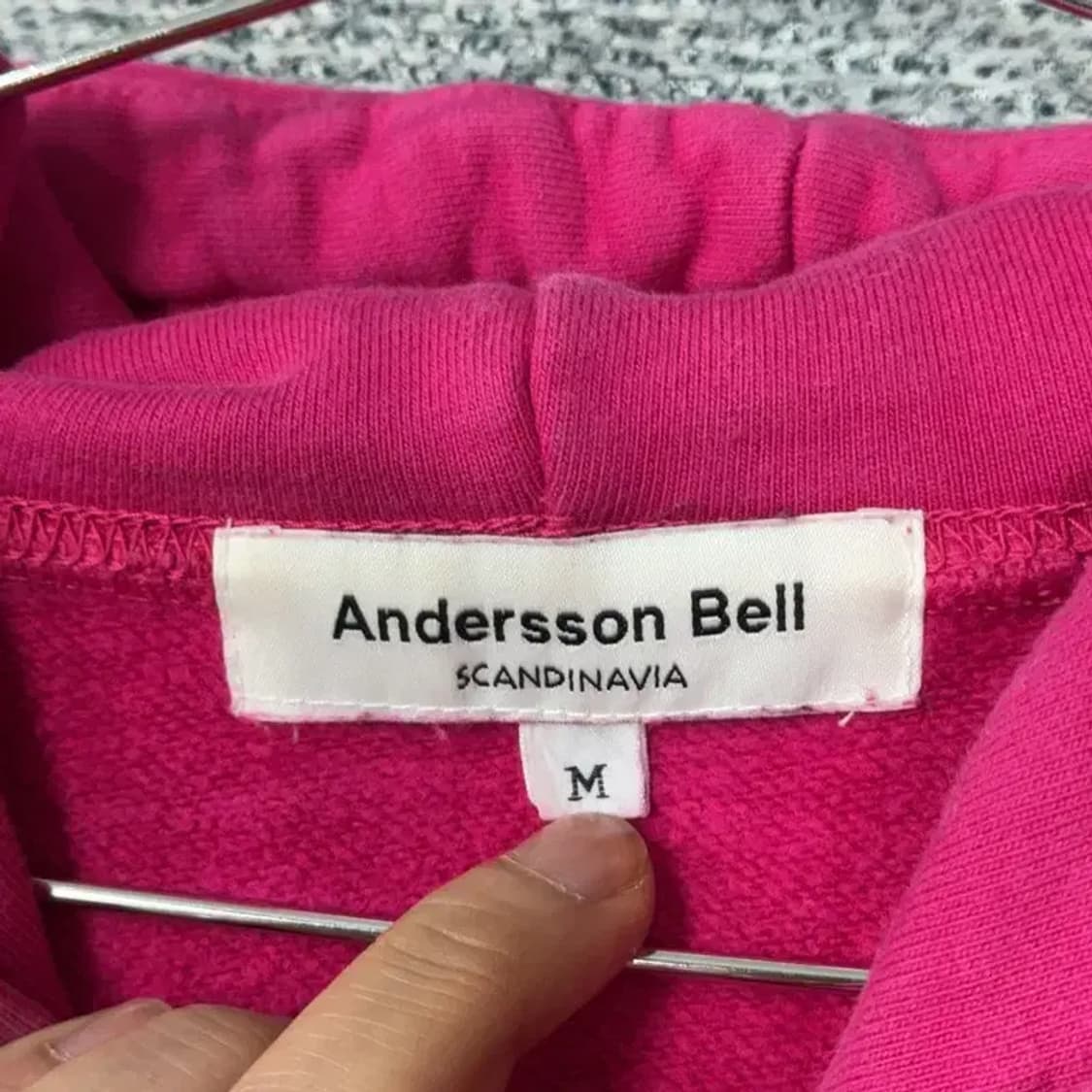 앤더슨벨 로고 핫핑크 오버핏 후드티 M 상품이미지3