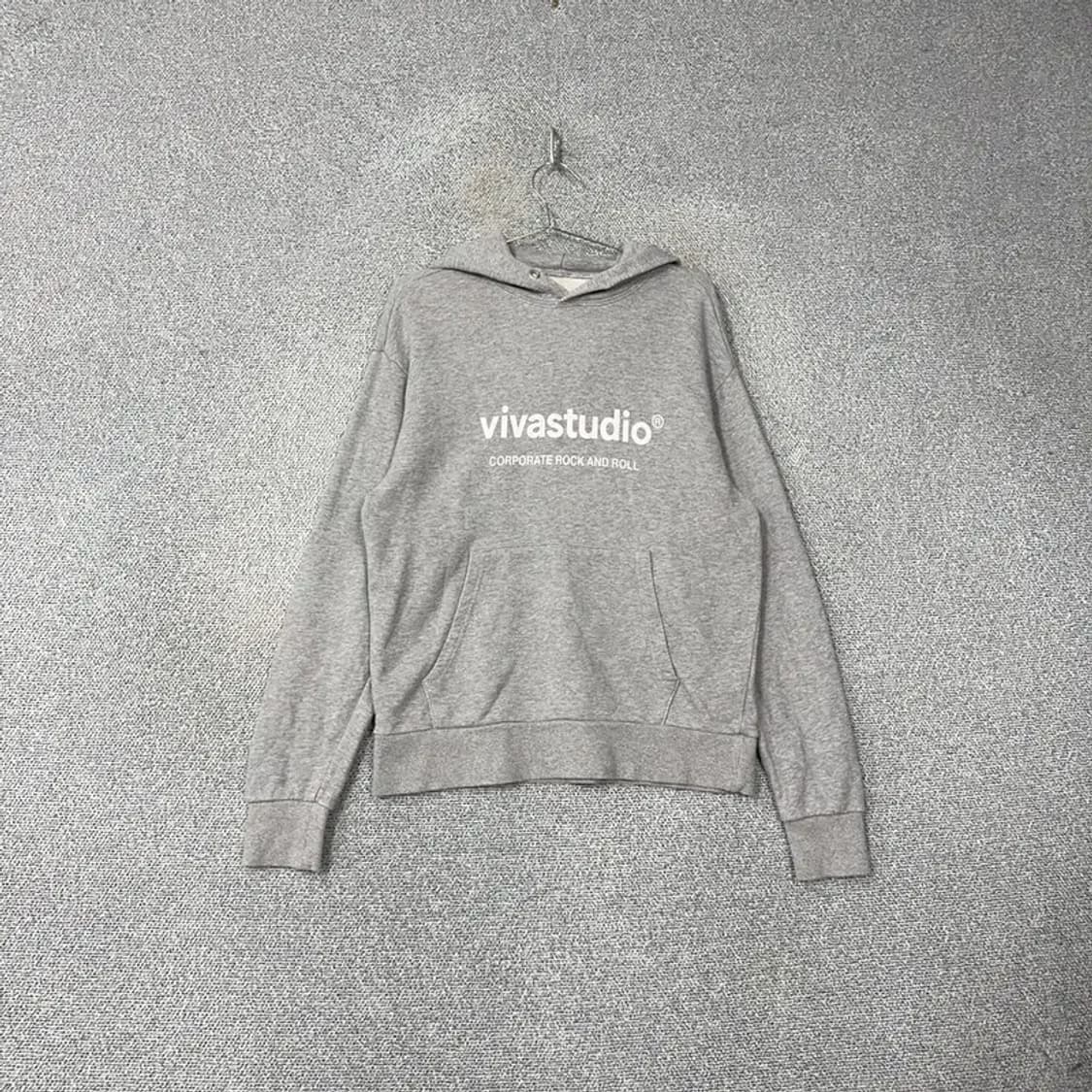 비바스튜디오 프린팅 로고 그레이 후드티 M 상품이미지1
