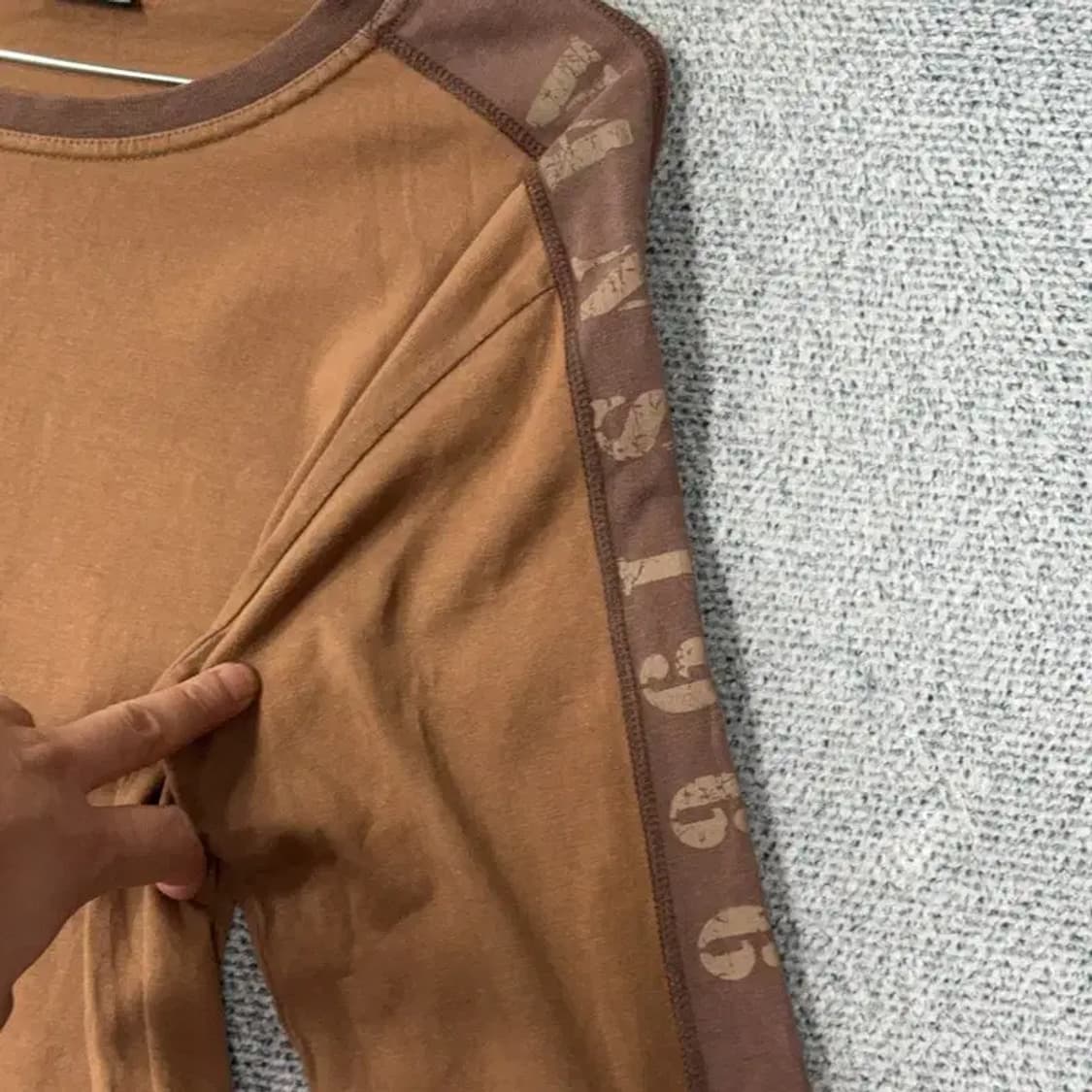 반스 빈티지 Y2K 사이드라인 브라운 슬리브 긴팔티 상품이미지4