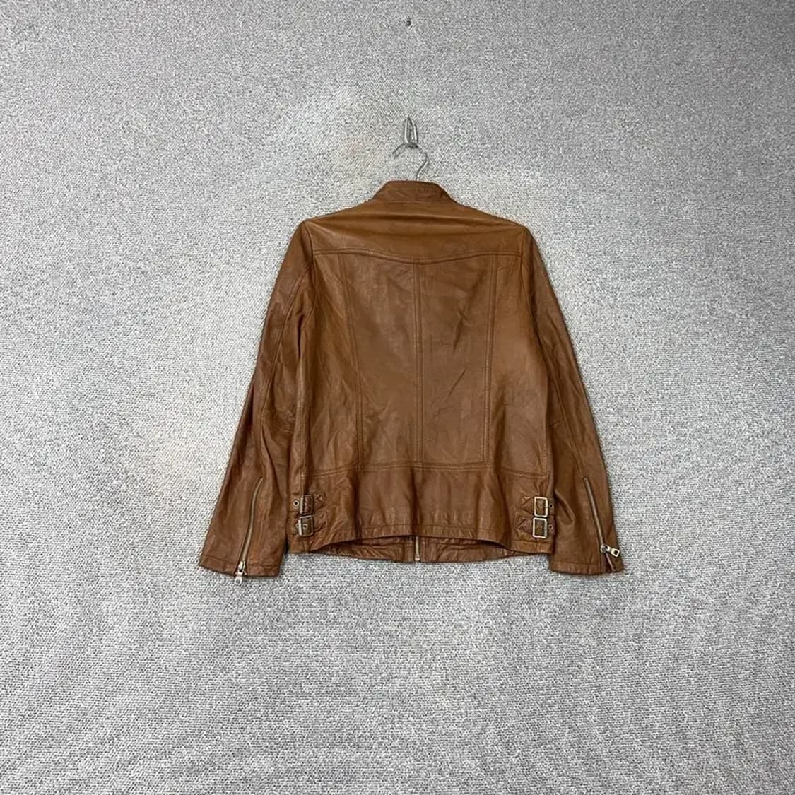 까레라 이태리 브라운 포켓 빈티지 레더 자켓 77 상품이미지2