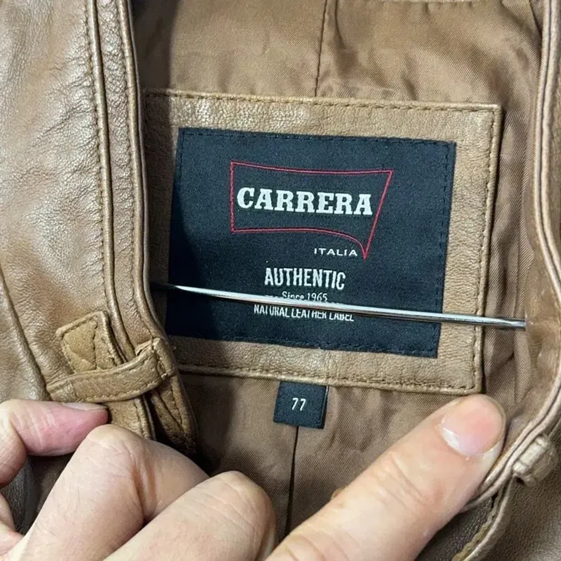 까레라 이태리 브라운 포켓 빈티지 레더 자켓 77 상품이미지3